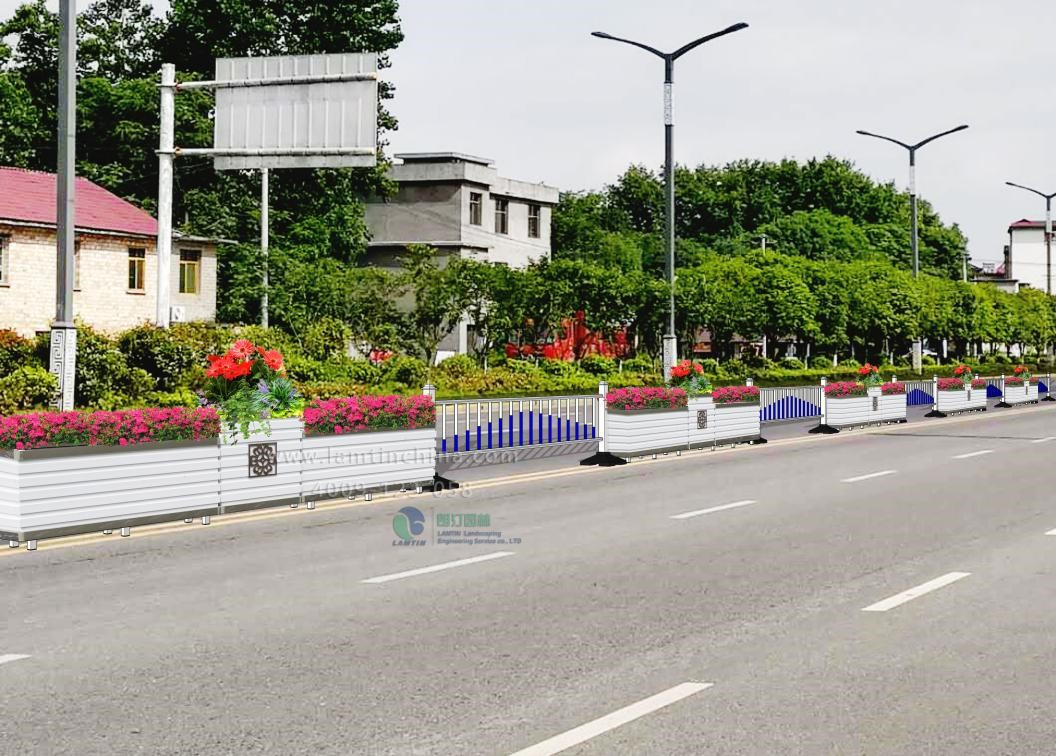 鋁合金壓邊-唐寶相花紋組合花箱(中央隔離) 鋁合金壓邊-唐寶相花紋組合花箱(中央隔離)