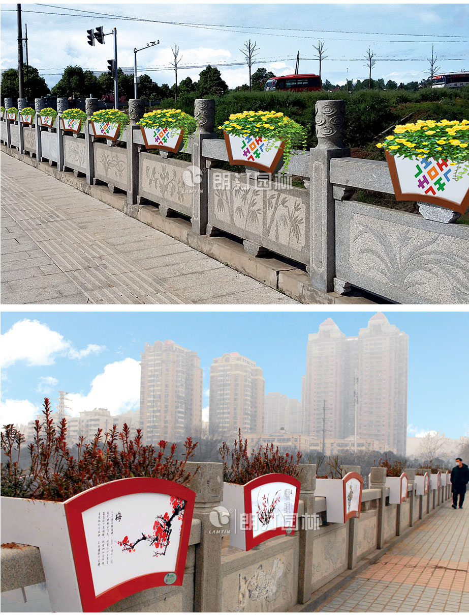 河南平頂山護欄綠化花箱案例