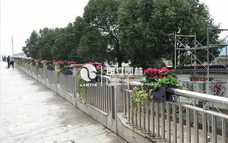 鞍式花盆使用現(xiàn)場圖