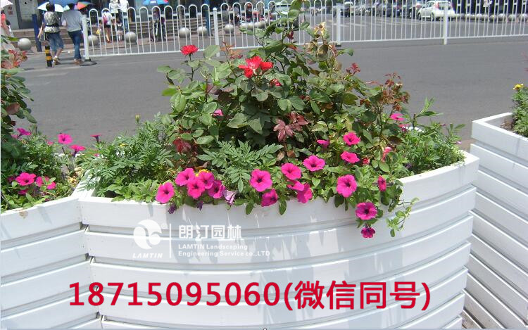 大型弧形白色PVC戶外花箱 大型弧形白色PVC戶外花箱