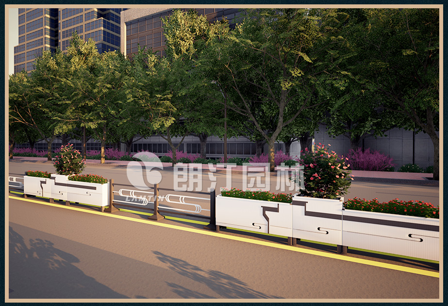朗汀新品憶江南花箱道路隔離效果圖 朗汀新品憶江南花箱道路隔離效果圖