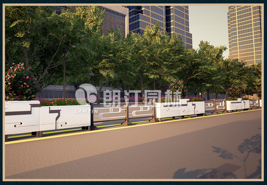 朗汀園林徽派道路隔離PVC花箱 朗汀園林徽派道路隔離PVC花箱