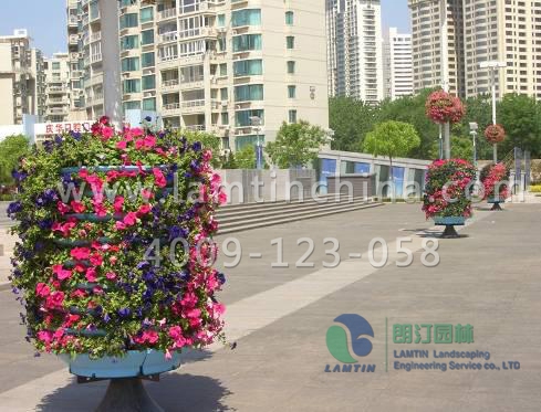 燈桿綠化花盆 燈桿綠化花盆